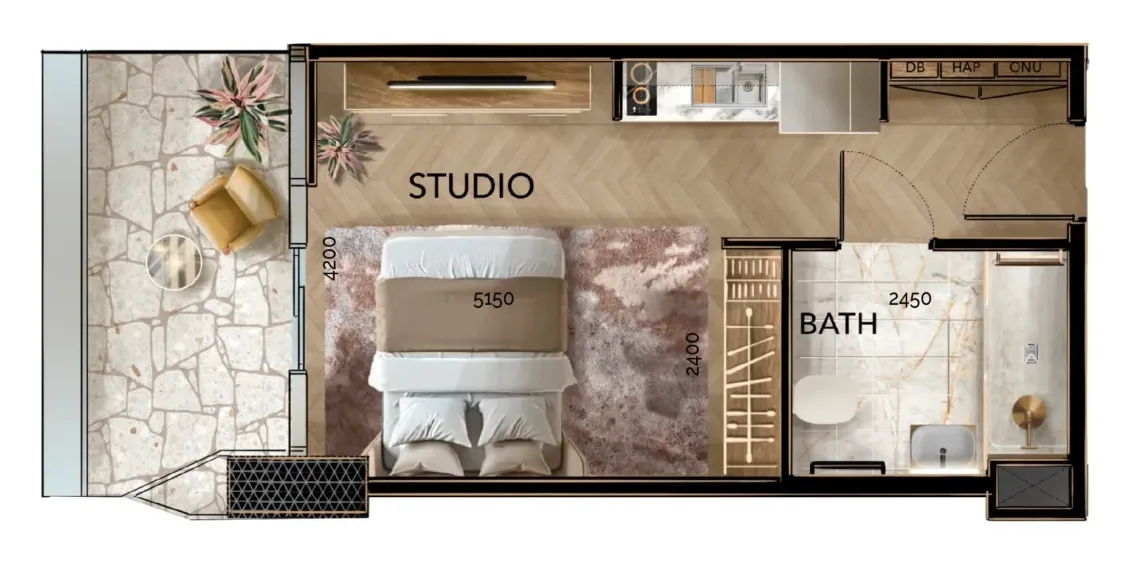 Studio floorplan