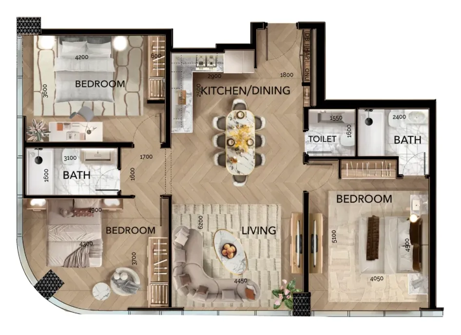 3 Bedroom floorplan