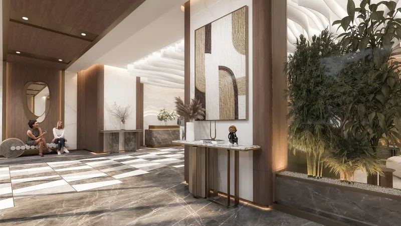 Lobby lounge with seating